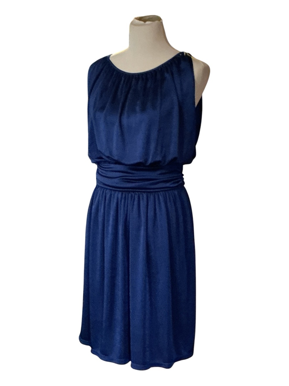 Express Navy Blue Sleeveless Blouson Waist Dress